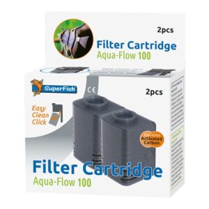 Superfish Filter Cartridge Aqua-Flow 100 - Lot de 2 cartouches de charbon