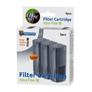 Superfish Filter Cartridge Aqua-Flow 50 - Lot de 3 cartouches charbon